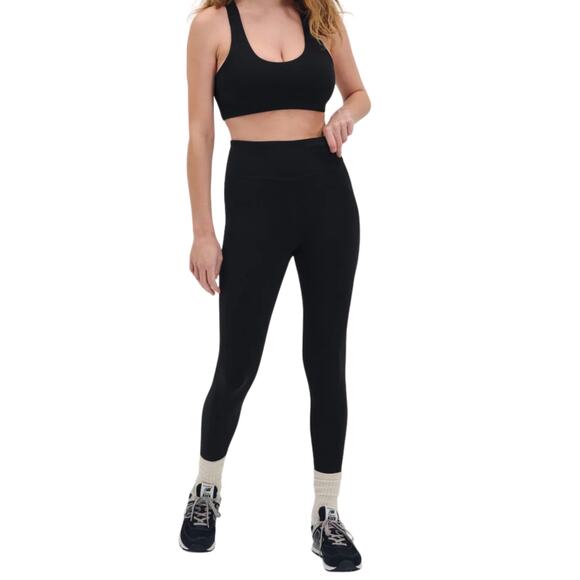 MATE Organic Stretch Midi Legging | Jet Black | Large | NWT | Sustainable - Picture 1 of 4